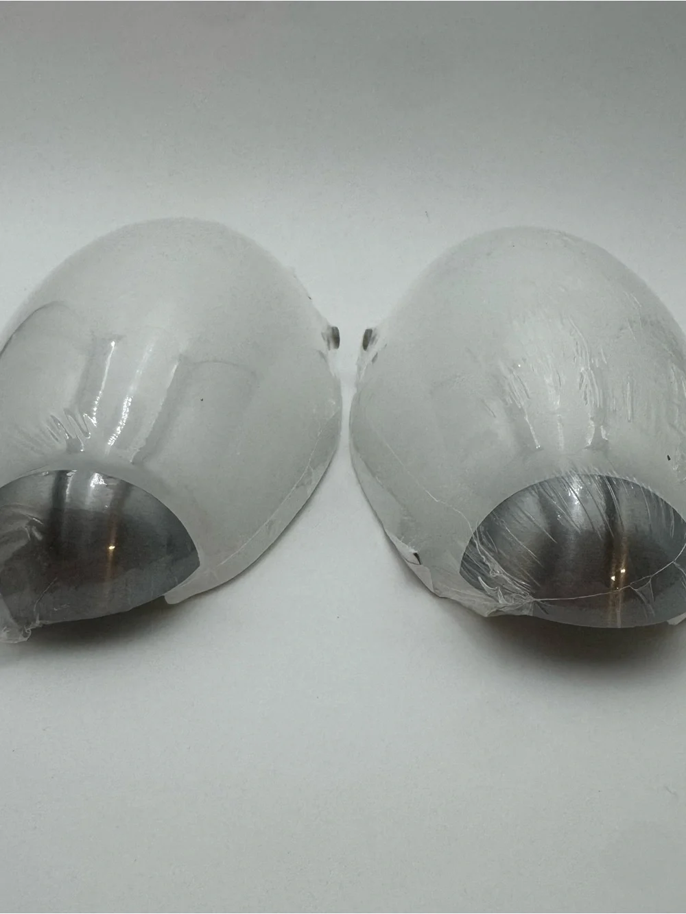 New IKEA SANTIR Wall Sconce Light Fixture Frosted Glass Nickel Set of 2